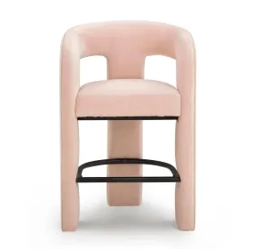 Malone Blush Performance Fabric Upholstered Counter Height Stool