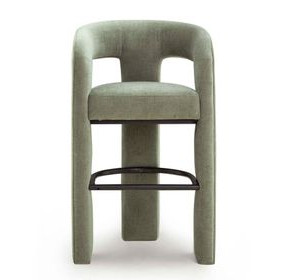Malone Green Performance Fabric Upholstered Bar Stool