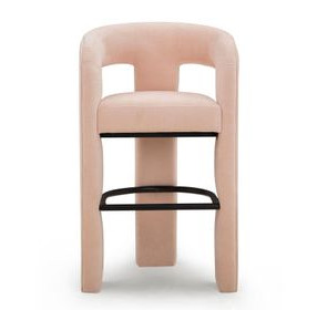 Malone Blush Performance Fabric Upholstered Bar Stool