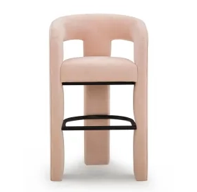 Malone Blush Performance Fabric Upholstered Bar Stool