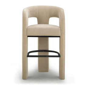 Malone Taupe Performance Fabric Upholstered Bar Stool