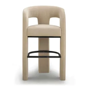 Malone Taupe Performance Fabric Upholstered Bar Stool