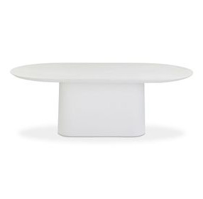 Nara Pure White 84" Oval Outdoor Concrete Dining Table