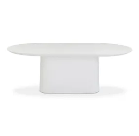 Nara Pure White 84" Oval Outdoor Concrete Dining Table