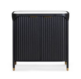 Yaha Black and White 2 Door Bar Cabinet