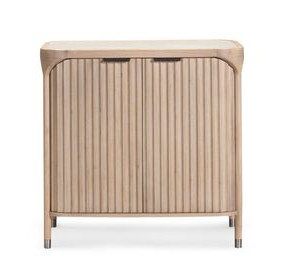 Yaha Natural and White 2 Door Bar Cabinet