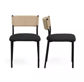 Celine Black Performance Boucle Upholstered Dining Chair Set of 2