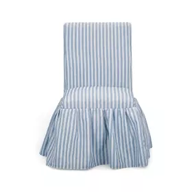 Gertrude Blue Striped Performance Linen Upholstered Dining Chair