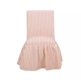 Gertrude Pink Striped Performance Linen Upholstered Dining Chair