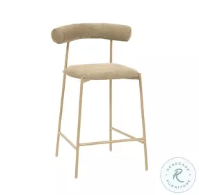 Liliana Taupe Velvet Counter Height Stool