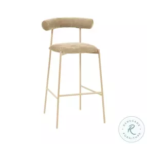 Liliana Taupe Velvet Bar Stool