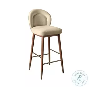 Hailey Cream Velvet Bar Stool