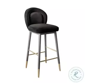 Hailey Charcoal Grey Velvet Bar Stool