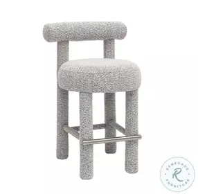 Carmel Black And White Boucle Counter Height Stool