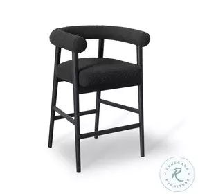Spara Black Performance Boucle Counter Height Stool