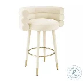 Betty Cream Velvet Bar Stool