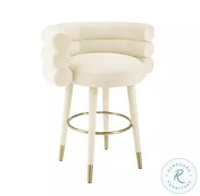 Betty Cream Velvet Counter Height Stool