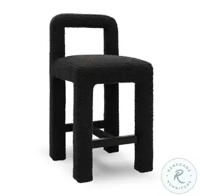 Hazel Black Boucle Counter Height Stool