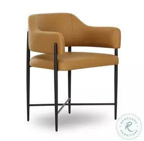 Sezanne Tan Vegan Leather Performance Fabric Dining Chair