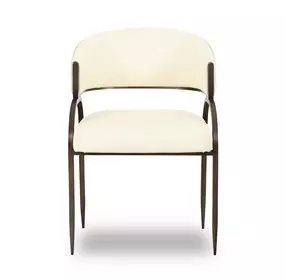 Tatum Cream Performance Fabric 2 Tone Dining Chair