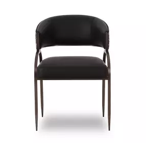 Tatum Black Performance Fabric Dining Chair