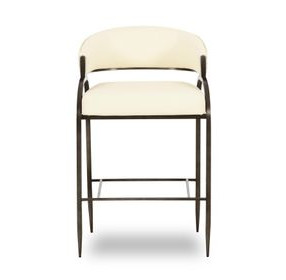 Tatum Cream Performance Fabric 2 Tone Counter Height Stool