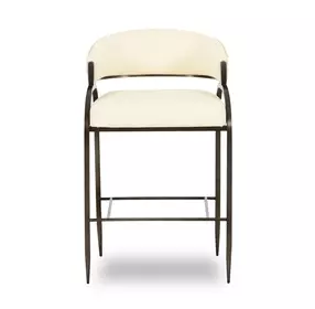 Tatum Cream Performance Fabric 2 Tone Counter Height Stool