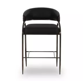 Tatum Black Performance Fabric Counter Height Stool
