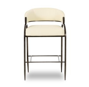 Tatum Cream Performance Fabric Counter Height Stool