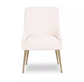 Beatrix Cream Performance Velvet Upholstered Dining Chair