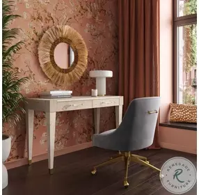 Brandyss White Burl Work Home Office Set