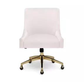 Beatrix Cream Performance Velvet Upholstered Swivel Office Chair