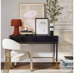 Mariah Black 2 Drawer Home Office Set