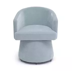 Kristen Faded Blue Upcycled Rolling Desk Chair
