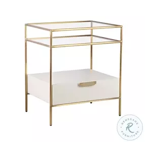 Darla Cream Glass Nightstand