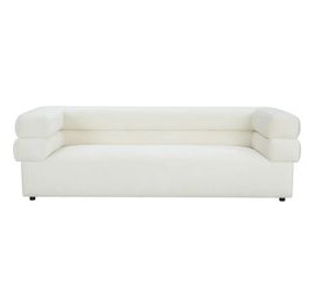 Elsa Cream Velvet 98" Sofa by Inspire Me Home Decor