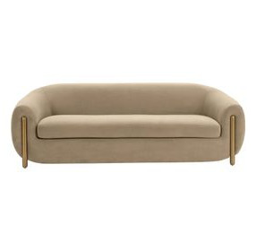 Lina Cafe Au Lait Brown Velvet 93" Sofa