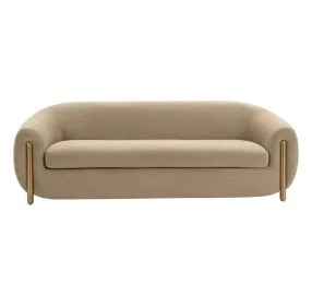 Lina Cafe Au Lait Brown Velvet 93" Sofa