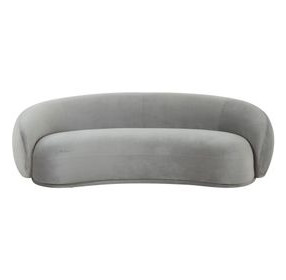 Kendall Light Grey Velvet 90" Sofa
