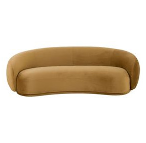 Kendall Cognac Velvet 90" Sofa