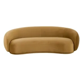 Kendall Cognac Velvet 90" Sofa