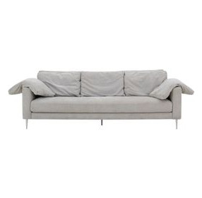 Vari Light Grey Textured Velvet Lounge 90" Sofa