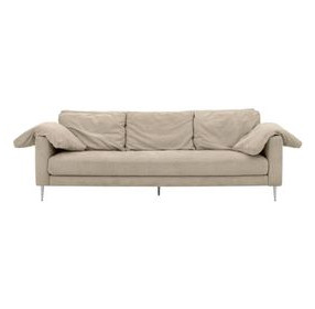 Vari Beige Textured Velvet Lounge 90" Sofa