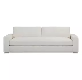 Beckham Cream Performance Fabric Upcycled 96" Sofa