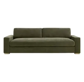 Beckham Olive Green Performance Fabric 96" Sofa