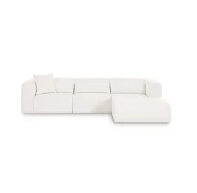 Tarra Cream Performance Fabric 3 Piece Modular Sectional with RAF Chaise and Pillow