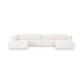 Tarra Cream Performance Fabric 4 Piece Modular Sectional