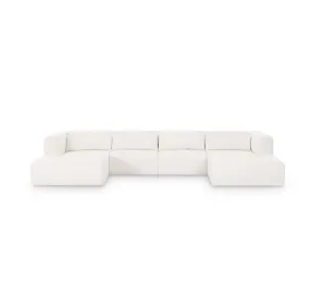 Tarra Cream Performance Fabric 4 Piece Modular Sectional