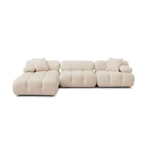 Calliope Off White Performance Velvet 4 Piece Modular Sectional with Pillows