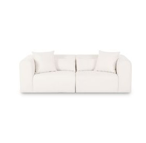 Tarra Cream Performance Fabric 86" Modular Loveseat